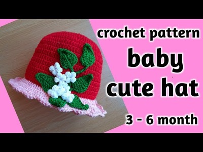 Topi balita 3 - 6 bulan .  crochet baby hat