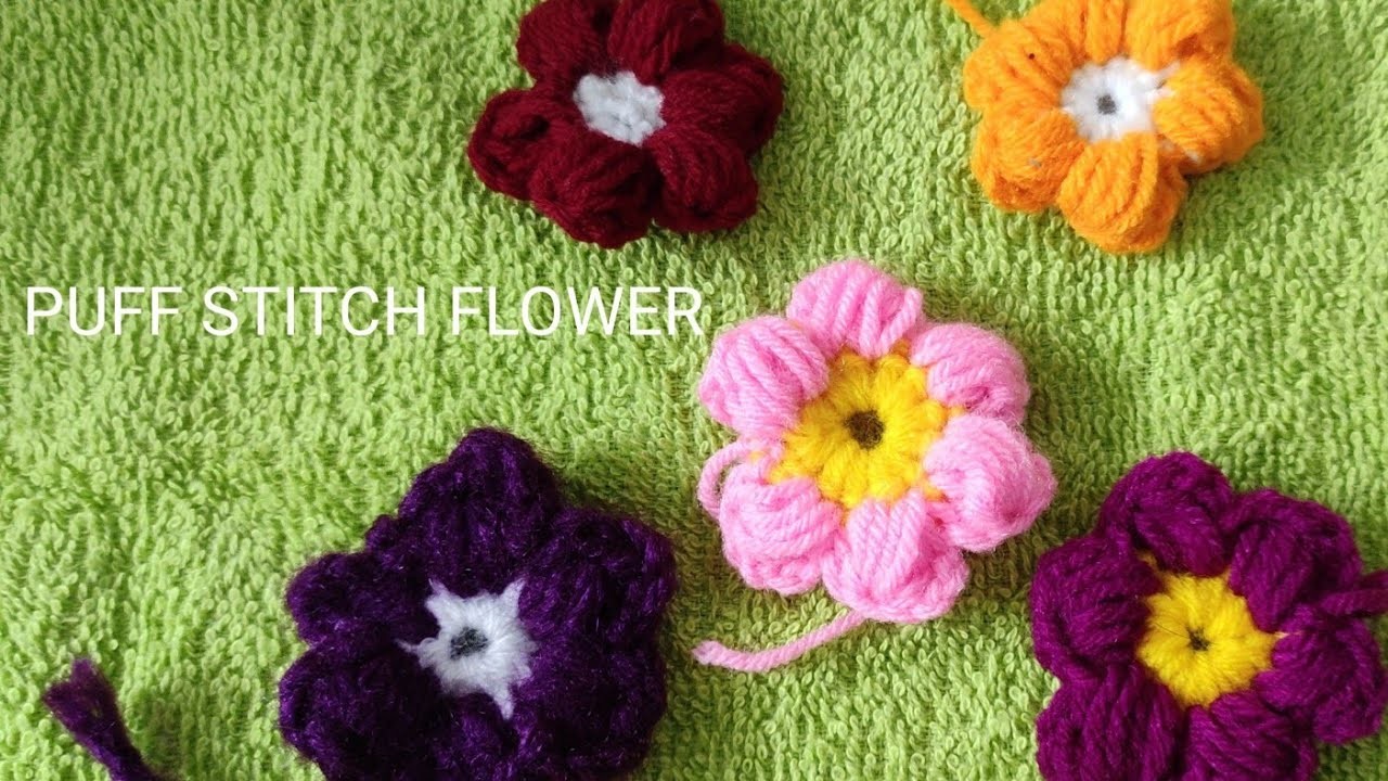 Crochet Puff Stitch Flower Tutorial (Bengali) | পাফ স্ট্যীচ ফুল মোটিফ : ক্রোশে( কুরুশ কাটা) শিক্ষা