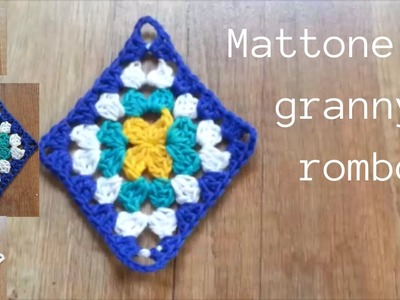Tutorial  uncinetto mattonella granny rombo crochet square pattern