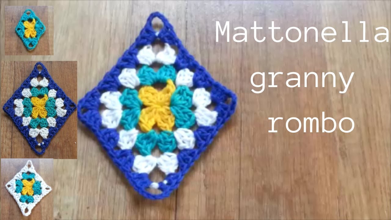 Tutorial  uncinetto mattonella granny rombo crochet square pattern