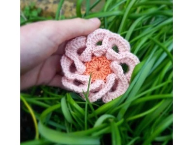 TUTORIAL: Fiore multi petali ad uncinetto.Fiore 3D ad uncinetto.3D crochet flowers multi petals!