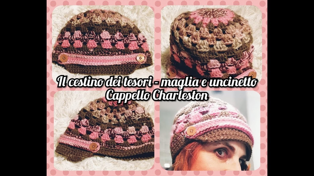 Uncinetto.crochet semplicissimo cappello Charleston - granny, per principianti