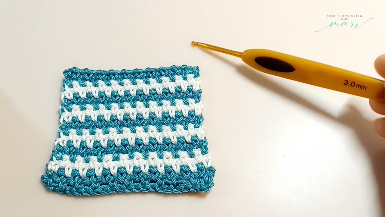 Punto Grana di Riso tutorial uncinetto.crochet ????Ferri e uncinetto con Mari????