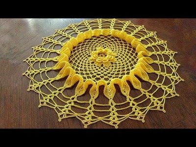 किरोसिया से थालपोश बनाना सीखें How To Crochet Thalposh, Woolen Rumal, Table cover Placemat Tutorial