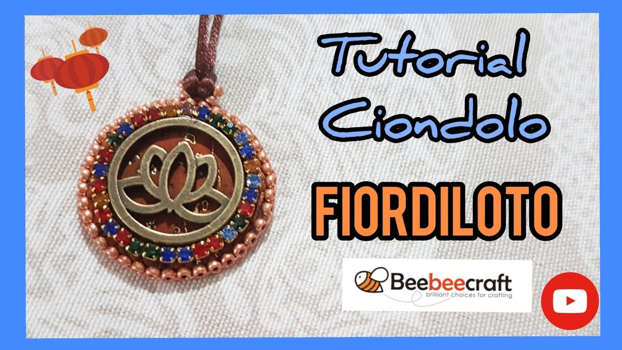 Tutorial FACILE ciondolo  beadembroidery "Fiordiloto" collaborazione #beebeecraft