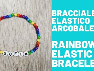 Bracciale perline arcobaleno con nome.TikTok Trends DIY