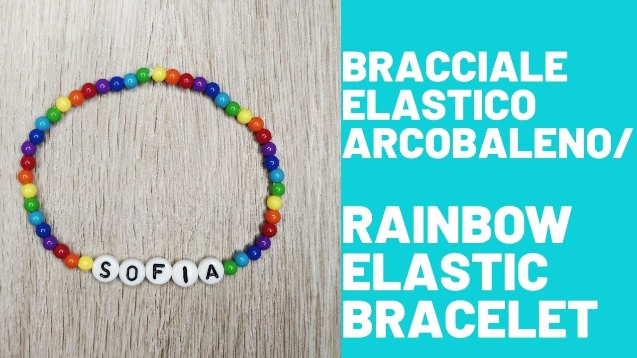 Bracciale perline arcobaleno con nome.TikTok Trends DIY