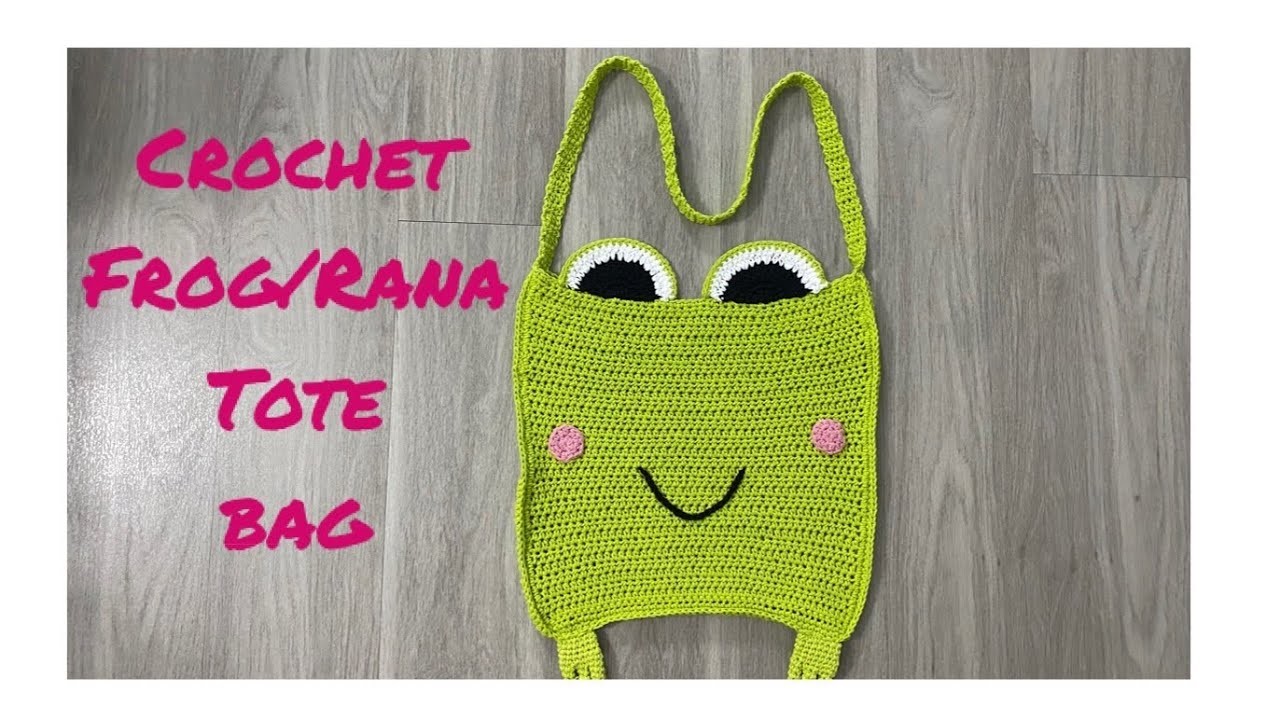 Crochet Frog.Rana Tote Bag