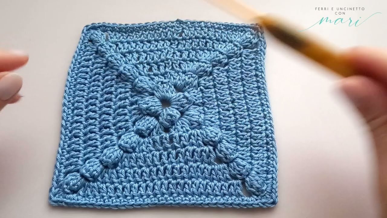 Quadrato "Ghiande" tutorial uncinetto.crochet  ????Ferri e uncinetto con Mari????