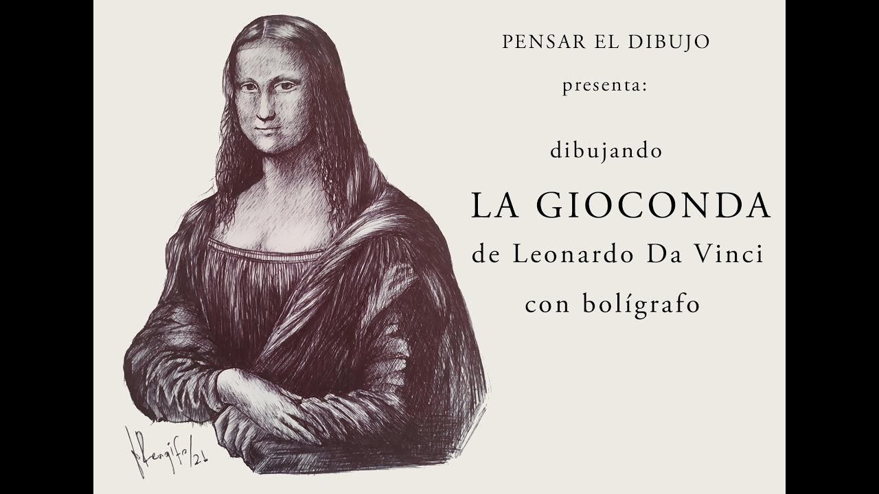 Dibujando La Gioconda de Da Vinci con bolígrafo (sin boceto)