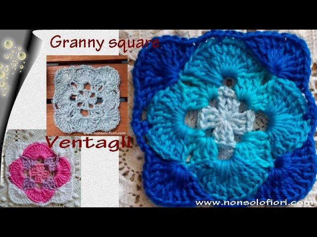 Granny square Ventagli  Mattonella uncinetto #grannysquares #mattonellauncinetto #crochet #uncinetto