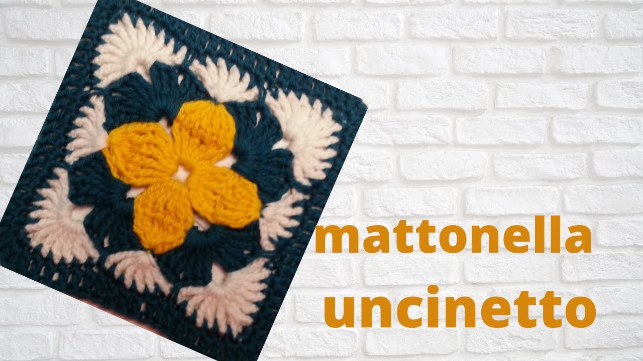 Mattonella uncinetto square crochet , azulejo de ganchillo