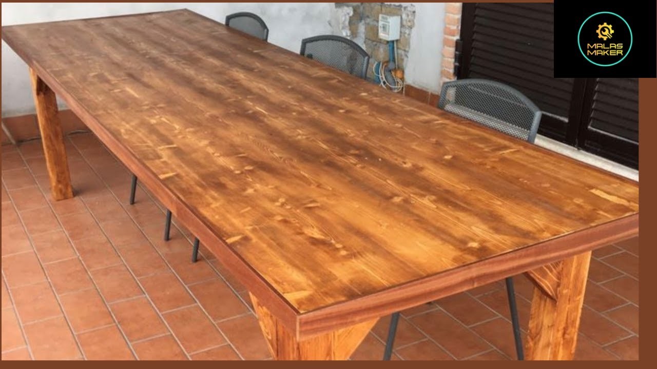 Tavolo in legno di recupero per esterni lunghezza 300 cm table wood diy