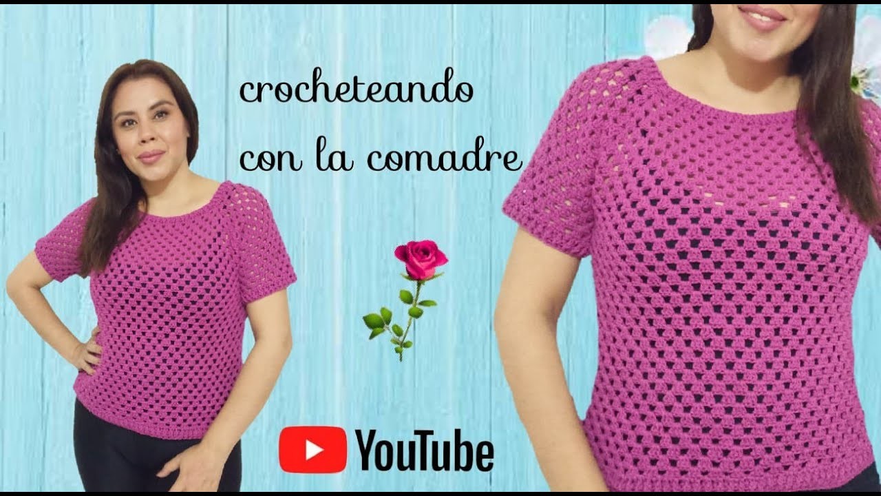 Tutorial Blusa Basica a Crochet (Principiantes) Facil y Rapido (Crocheteando con la Comadre) #2✨????????