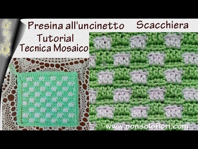 Presina all'uncinetto a Scacchiera Mosaic crochet #presinauncinetto #uncinettomosaico #mosaiccrochet