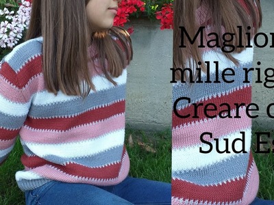 Maglione mille righe \ ferri cniting