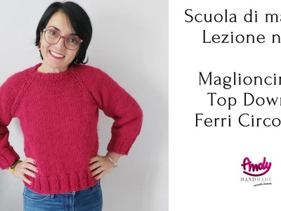 Tutorial Maglione Francy Top Down Easy Scuola Ferri Circolari n. 5