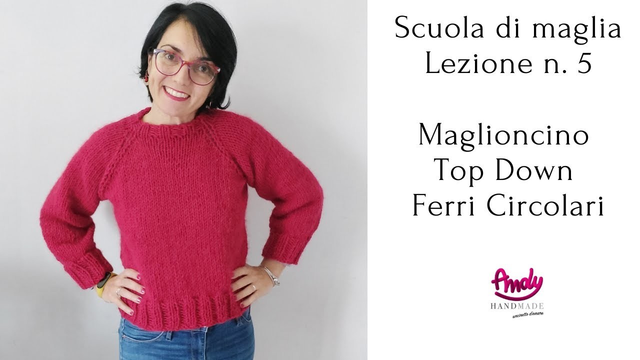 Tutorial Maglione Francy Top Down Easy Scuola Ferri Circolari n. 5