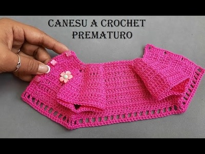 Canesu a crochet prematuro #tejidosbebe #crochet #blusasnorma