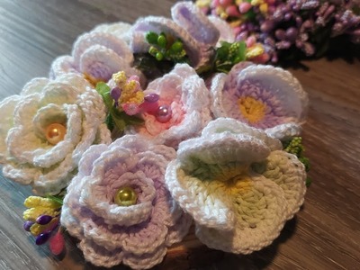 Composizione Fiori Uncinetto ???????? Flores Crochet Tutorial ???? Crochet Flowers