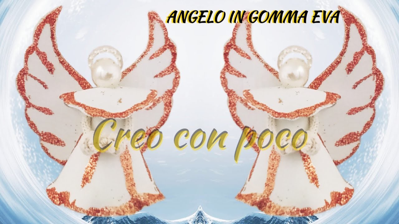 Bellissimo decorazione di Natale Angelo con brillantini gomma Eva crepla feltro dy tutorial easy