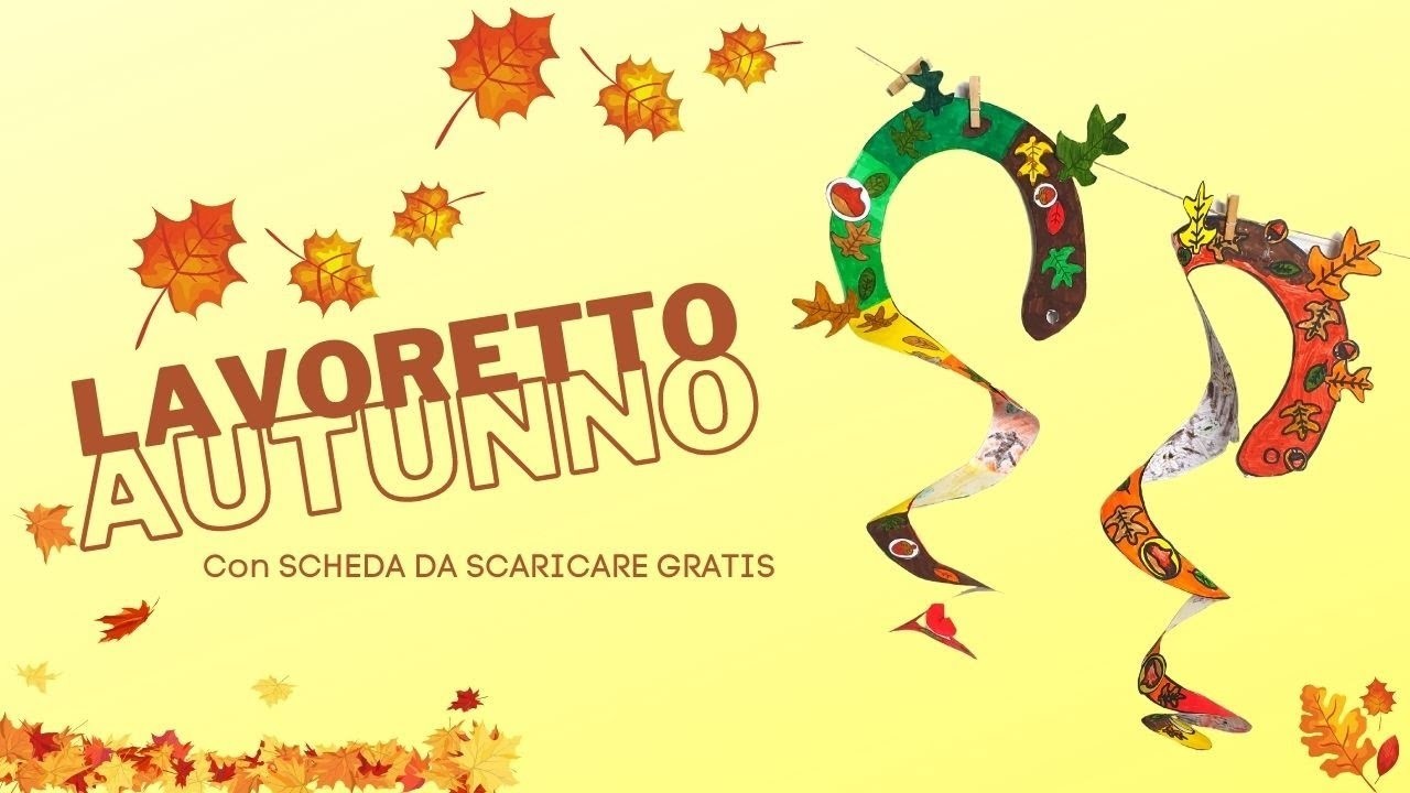 Lavoretto autunno infanzia con scheda. Spirale dell'autunno