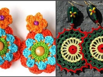 Most Stylish And Trendy Crochet Colorful Earrings Design And Pattern