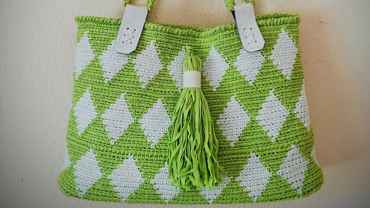 TOTE BAG A CROCHET, bolso de mano a crochet