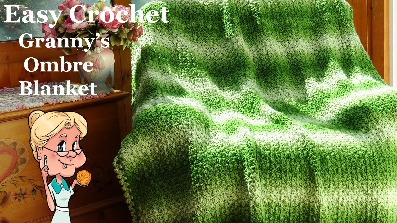 EASY CROCHET  Granny's Ombre Afghan. Blanket   Crochet Tutorial