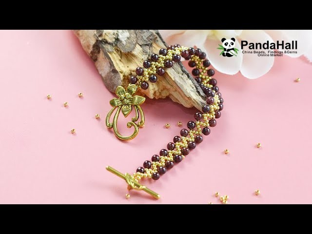 Bracciale di perline in pietra preziosa vintage. Vintage gemstone bead bracelet 【Pandahall DIY】