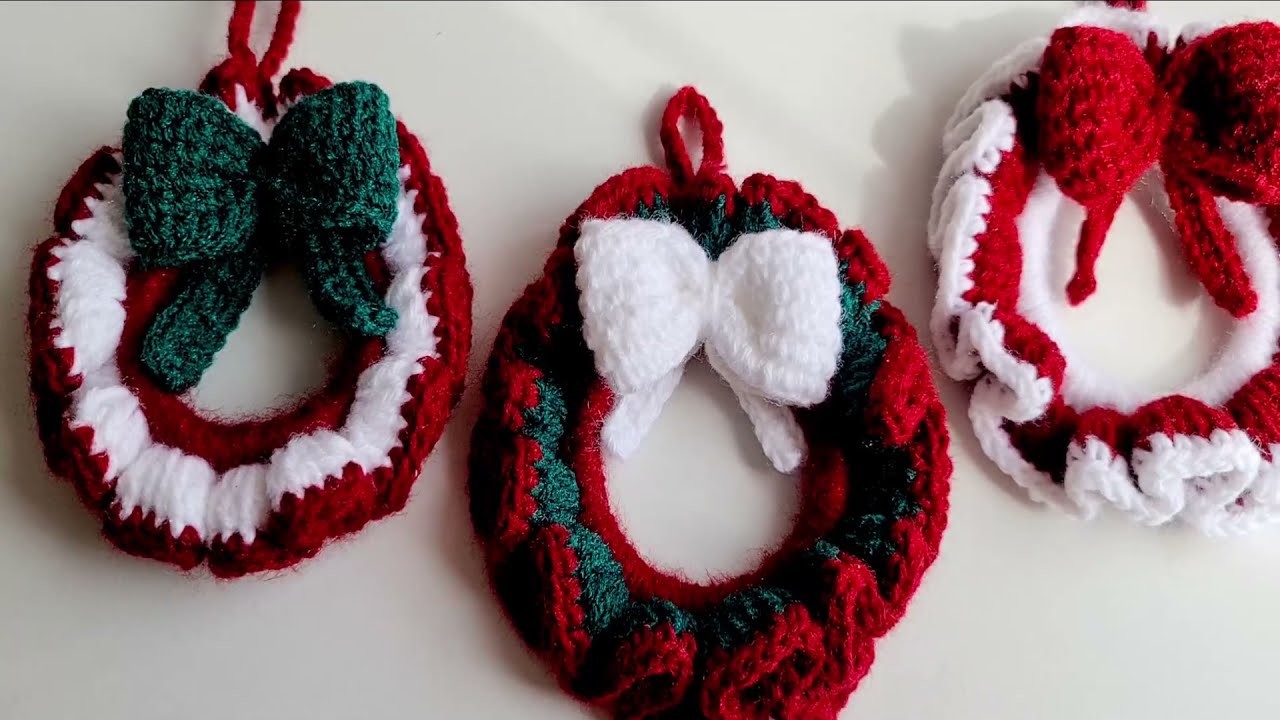 Decoración navideña corona a crochet
