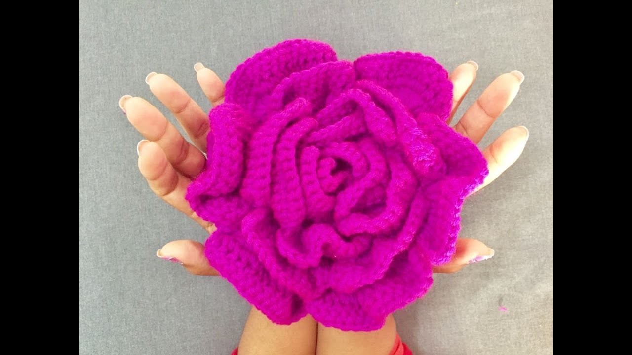 Flor 3D Gigante a Crochet