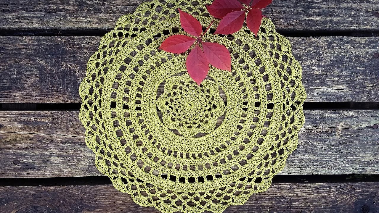 Crochet Round Lacy Flower Doily Tutorial
