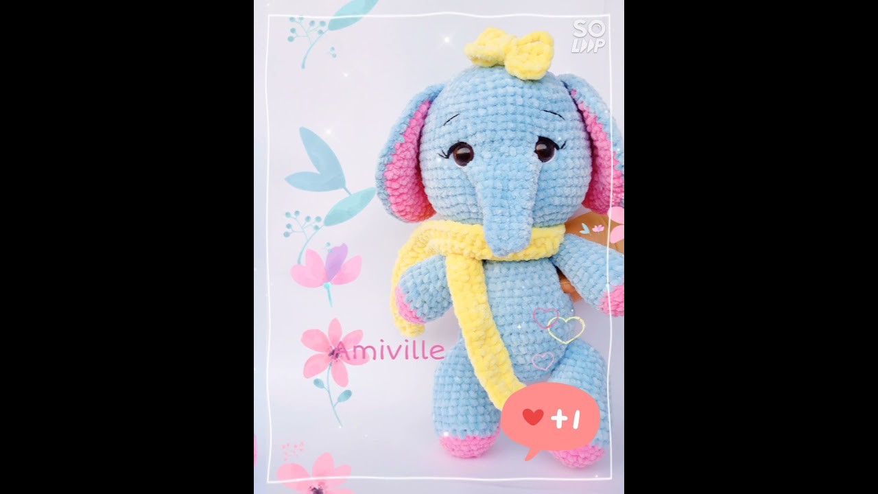 Free Elephant amigurumi pattern. crochet elephant tutorial. free