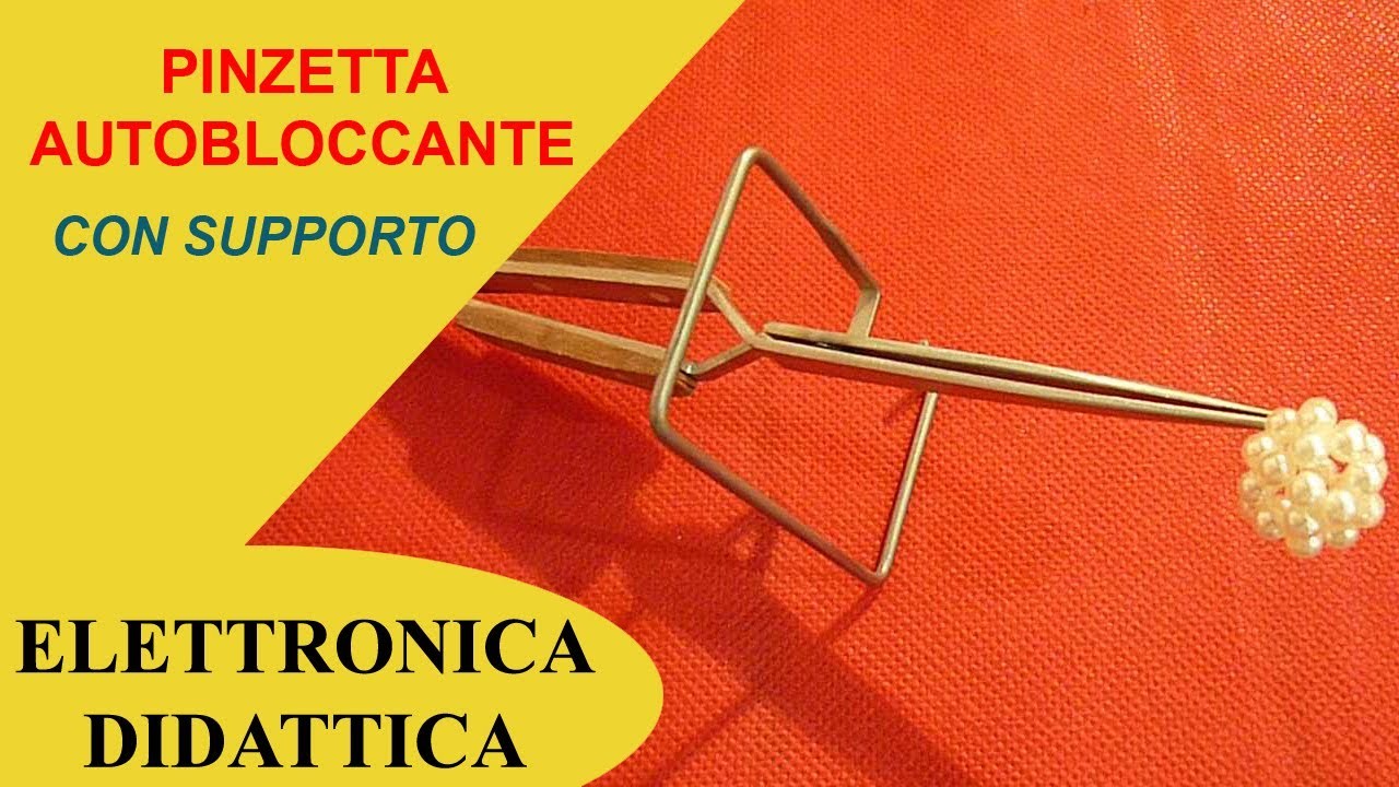 Pinzetta autobloccante con sostegno e manico isolato. Pinzetta per saldare e per alte temperature