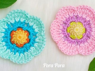 Crochet 6 Petal Flower I Crochet 3D Flower Tutorial