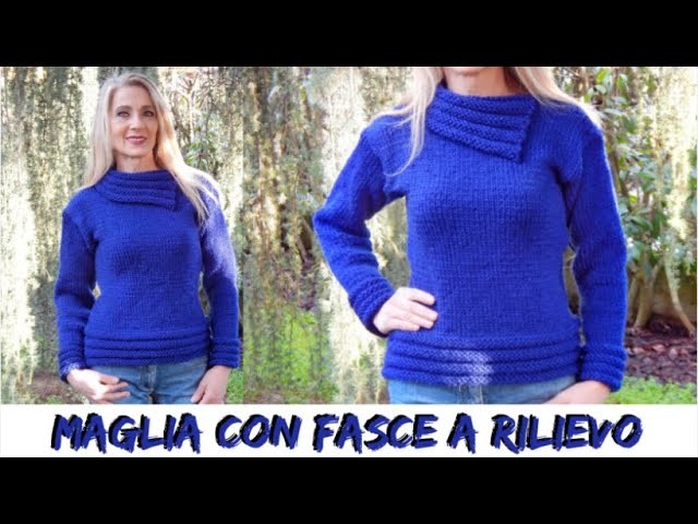 MAGLIA AI FERRI CON FASCE A RILIEVO - NUNZIA VALENTI