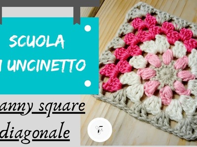 Mattonella.granny square diagonale crochet tutorial
