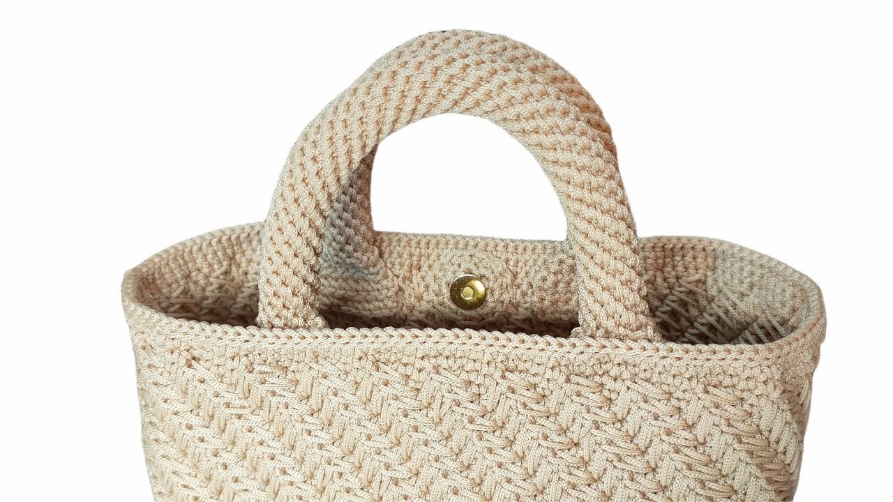 Manici Tubolari Spirale (8 maglie) - Bag *Spiga* @MelCbags Videotutorial - Crochet