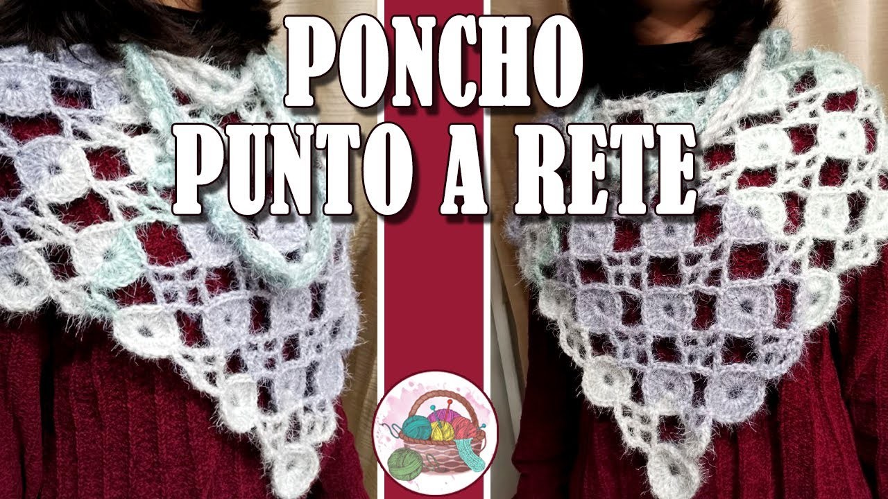 Poncho punto rete con cerchi