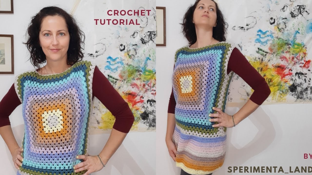 Uncinetto 3in1: maglia, maglione lungo, vestito granny. crochet sweater, long sweater dress