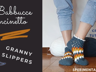 Babbucce Granny Uncinetto - Granny Stitch Crochet Slippers