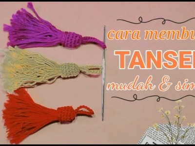 Crochet tutorial. tutorial tassel rajut. tassel benang rajut simpel