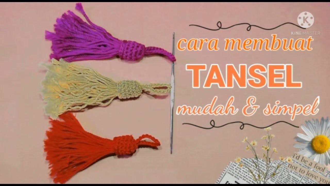 Crochet tutorial. tutorial tassel rajut. tassel benang rajut simpel