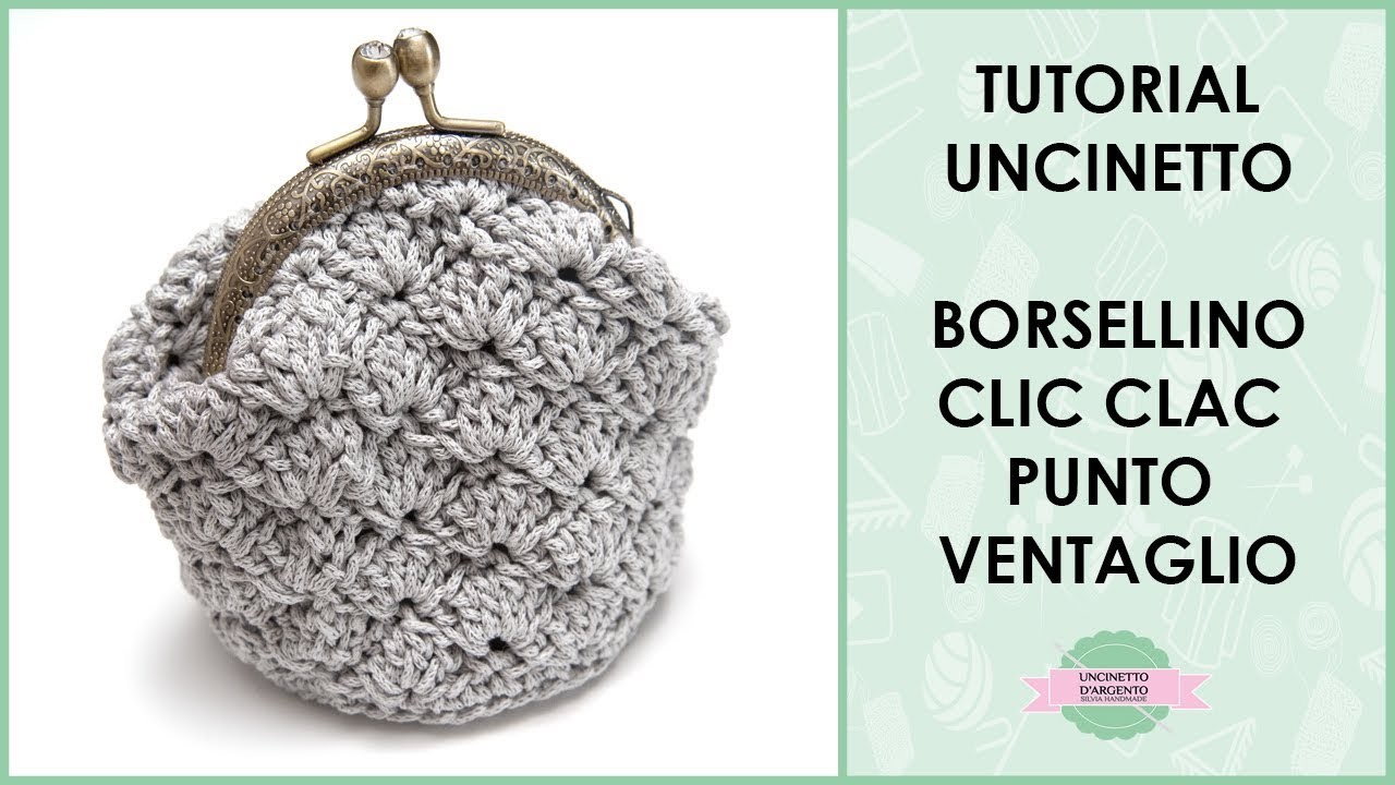 Tutorial uncinetto borsellino portamonete a punto ventaglio | Uncinetto d'Argento