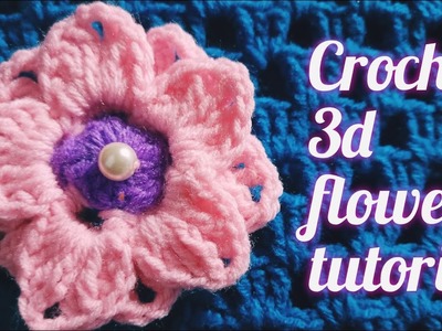 Crochet 3d flower tutorial ।Absolutely for beginners  #কুশিকাঁটার কাজ #क्रोशिया #কুরুশকাঁটারকাজ #MoN