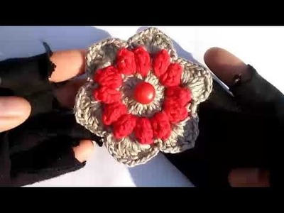 Crochet flower tutorial VERY EASY.কুশিকাটার ফুল
