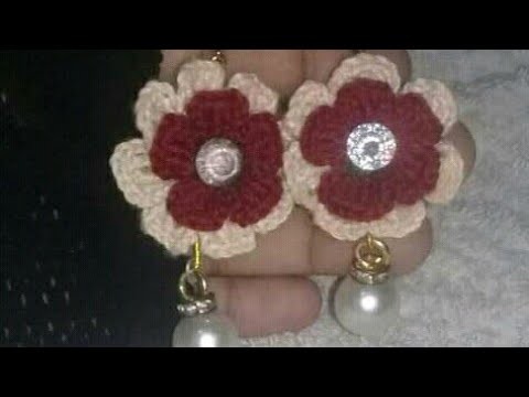 কুশি কাটার কনের দুল।crochet earring tutorial.