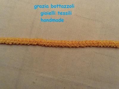 Bracciale in crochet. spighetta rumena piatta  gioielli tessili handmade
