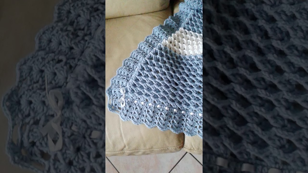 Copertina neonato uncinetto punto ondulato (Crochet Baby Blanket)